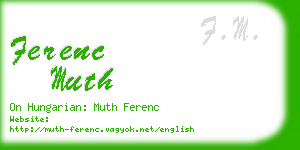 ferenc muth business card